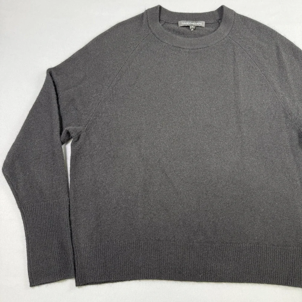 NAKED CASHMERE KAIA CREWNECK CASHMERE SWEATER Womens Medium‎ Black Quiet Luxury